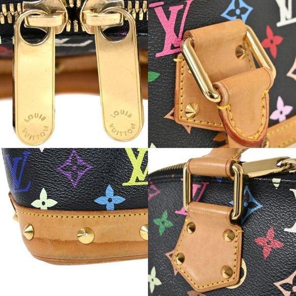 LOUIS VUITTON LV Logo Alma Hand Bag Monogram Multi Leather Black M92646 - Picture 10 of 16